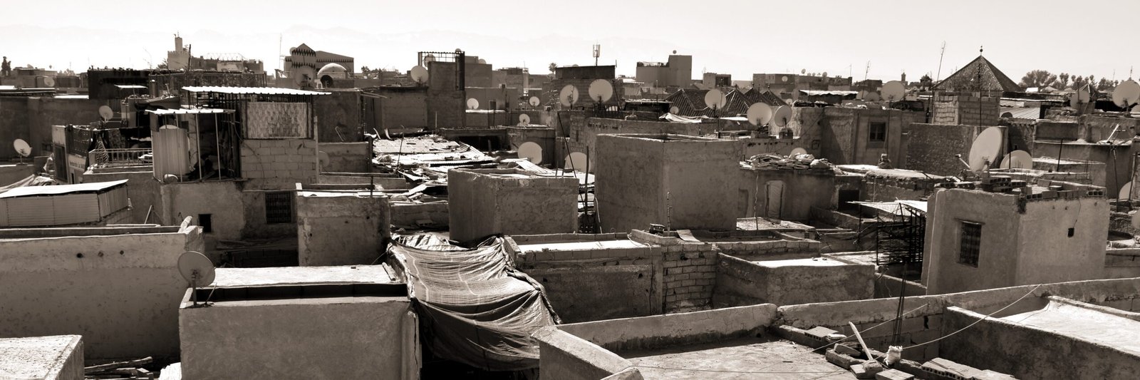 Rooftop terraces overlooking the Marrakech medina