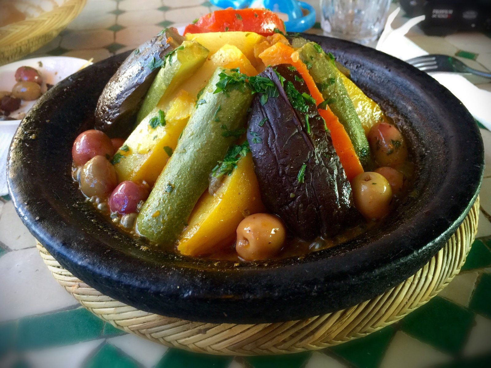 Seven-vegetable tagine with carrots, zucchini and potatoes
